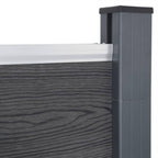 Juego de paneles de valla WPC gris 180x186 cm