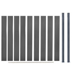 Juego de paneles de valla WPC gris 180x186 cm