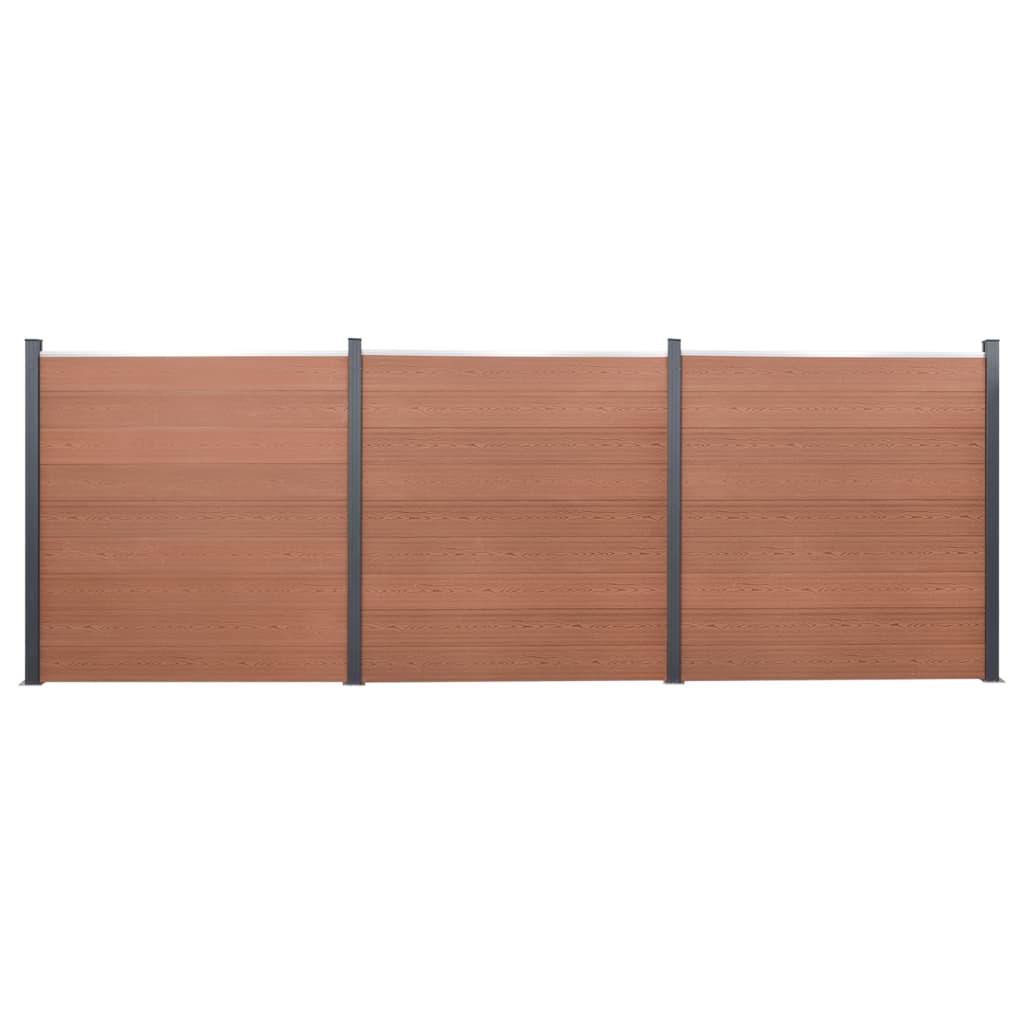 Juego de paneles de valla WPC gris 180x186 cm