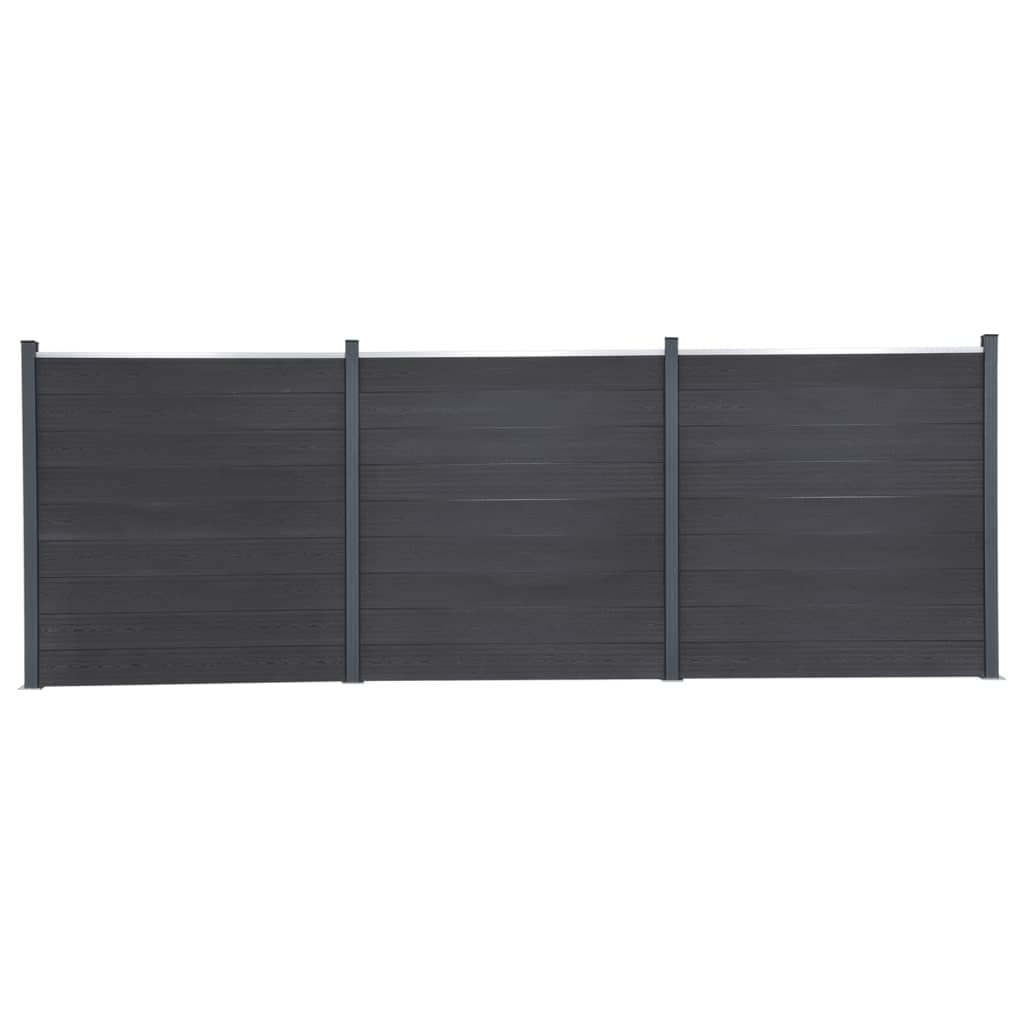 Juego de paneles de valla WPC gris 180x186 cm