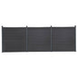 Juego de paneles de valla WPC gris 180x186 cm