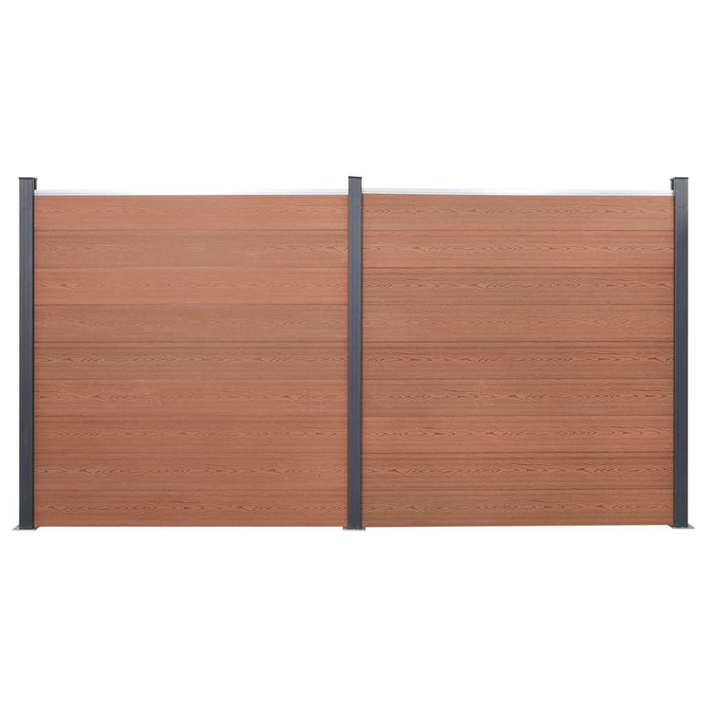 Juego de paneles de valla WPC gris 180x186 cm