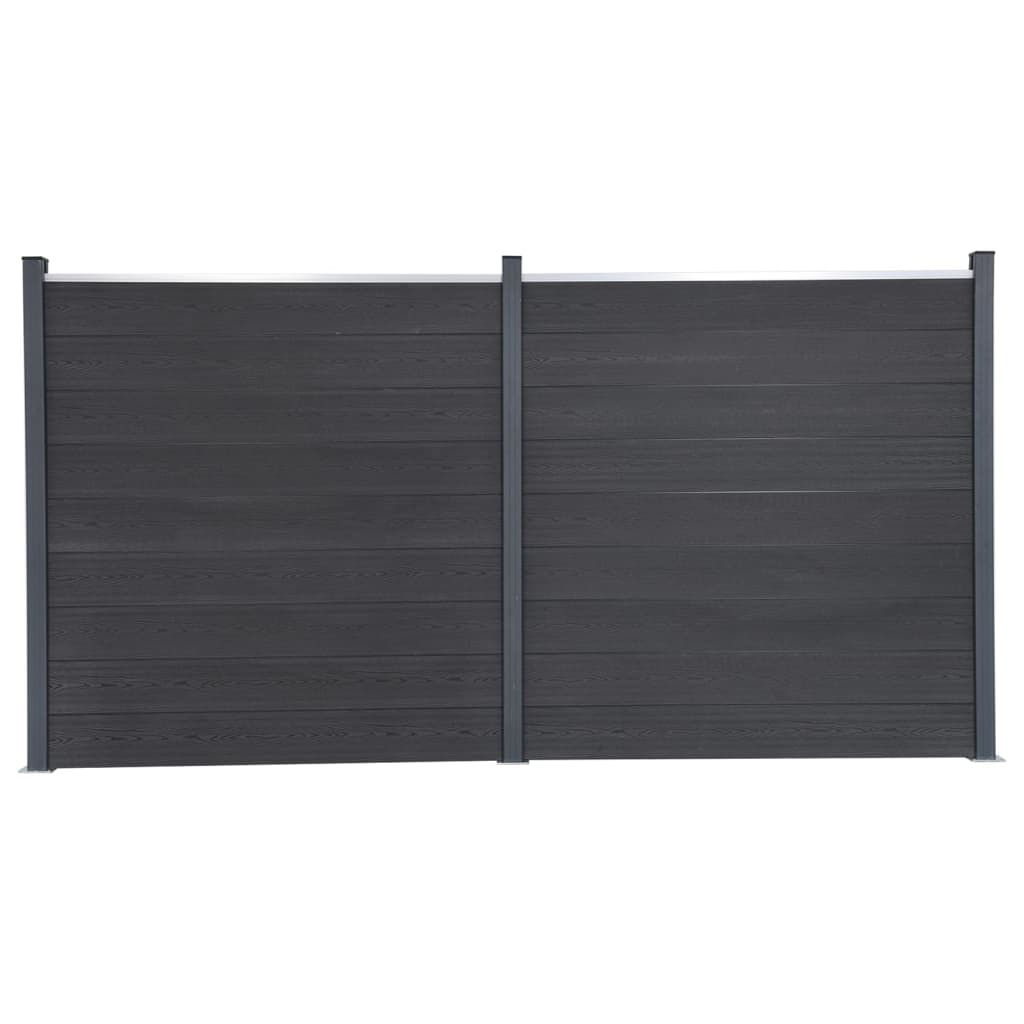 Juego de paneles de valla WPC gris 180x186 cm
