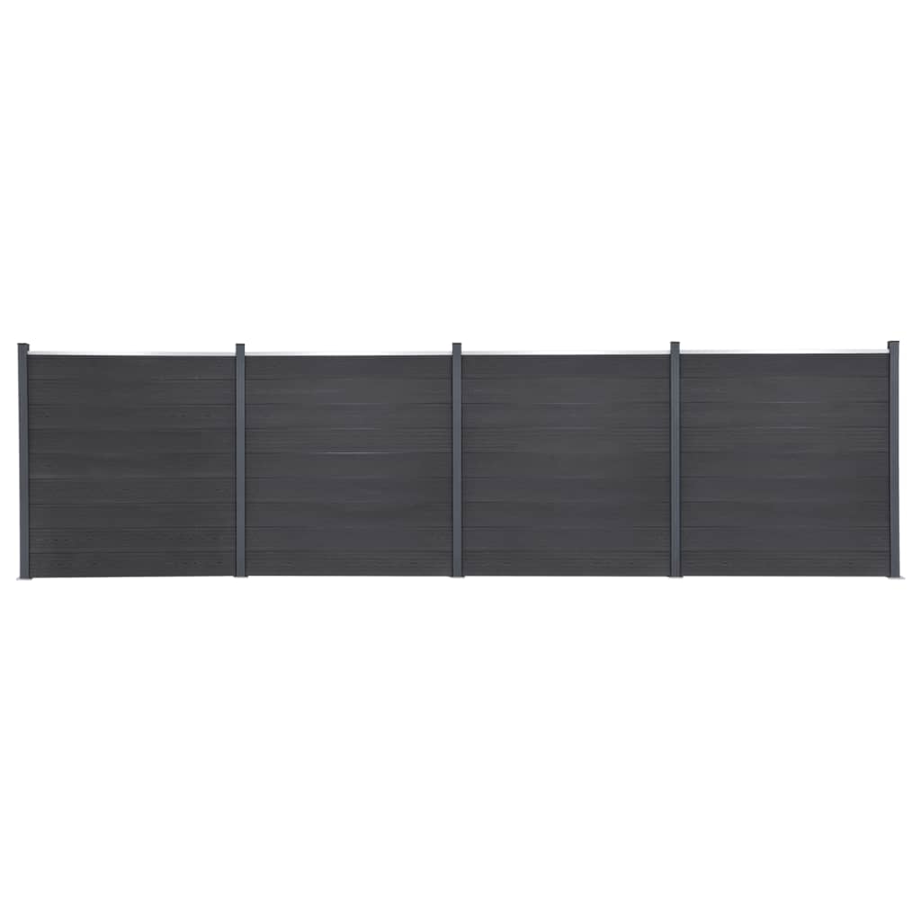 Juego de paneles de valla WPC gris 180x186 cm