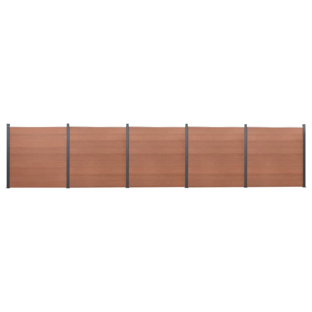 Juego de paneles de valla WPC gris 180x186 cm
