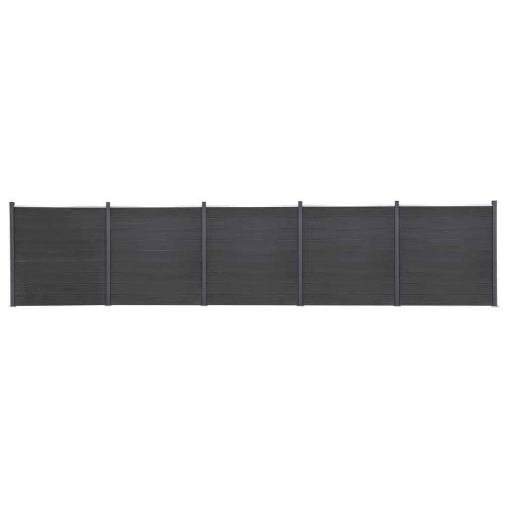 Juego de paneles de valla WPC gris 180x186 cm