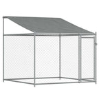 Jaula de perros techo y puerta acero galvanizado gris 2x2x2 m