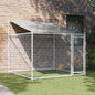 Canil com teto e porta em aço galvanizado cinzento 2x2x2 m