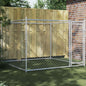 Jaula de perros con puerta acero galvanizado gris 12x2x1,5 m