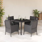 Set de comedor jardín 11 pzas con cojines ratán sintético negro