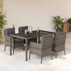 Juego de comedor para jardín 9 piezas textilene negro