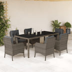 Juego de comedor para jardín 9 piezas textilene negro