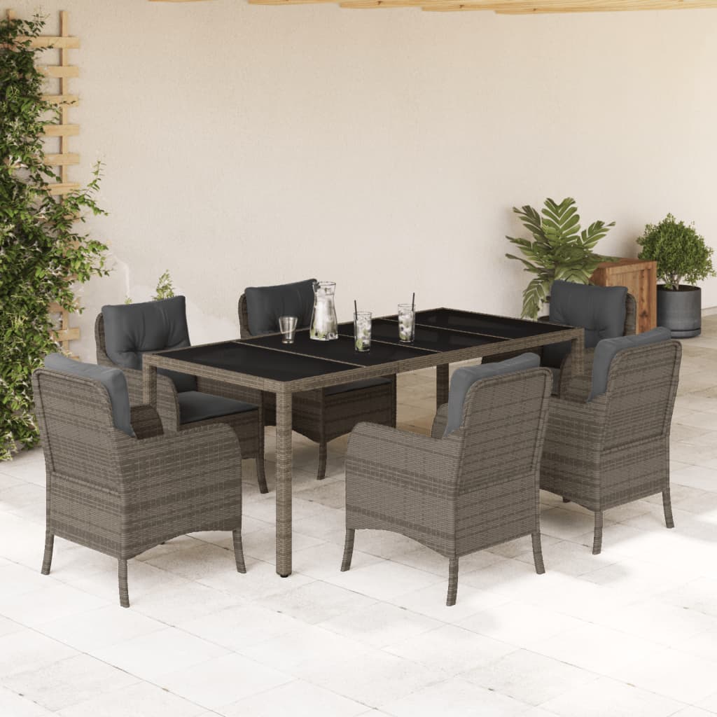 Juego de comedor para jardín 9 piezas textilene negro