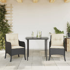 Juego de comedor para jardín 9 piezas textilene negro