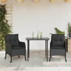 Juego de comedor para jardín 9 piezas textilene negro