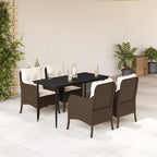 Juego de comedor para jardín 9 piezas textilene negro