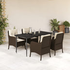 Juego de comedor para jardín 9 piezas textilene negro
