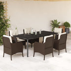Juego de comedor para jardín 9 piezas textilene negro