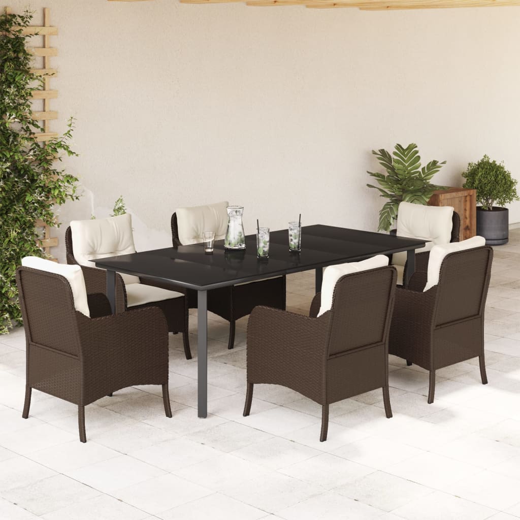 Juego de comedor para jardín 9 piezas textilene negro