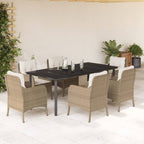 Juego de comedor para jardín 9 piezas textilene negro