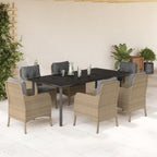 Juego de comedor para jardín 9 piezas textilene negro