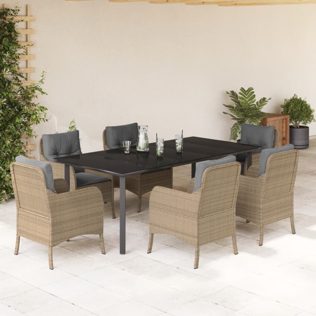 Juego de comedor para jardín 9 piezas textilene negro