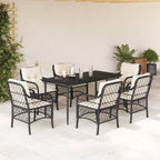 Juego de comedor para jardín 9 piezas textilene negro