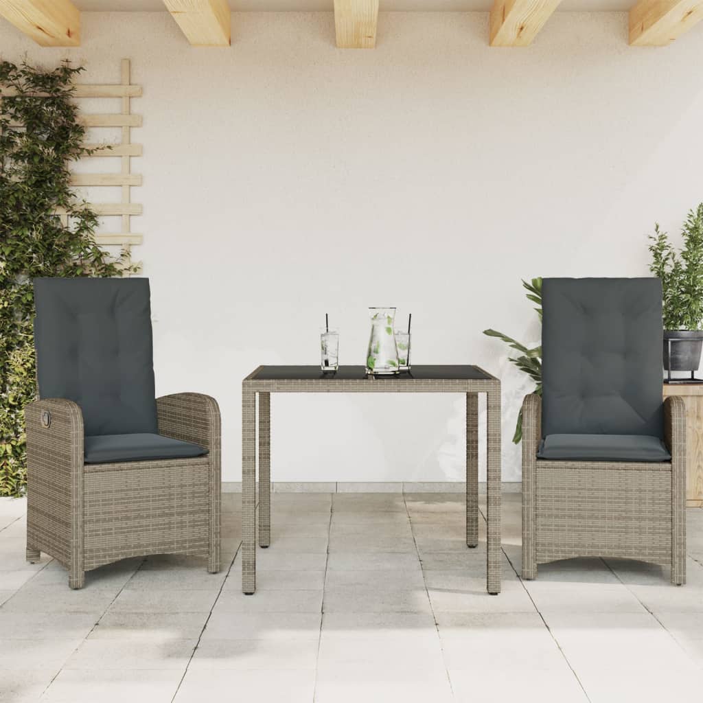 Juego de comedor para jardín 9 piezas textilene negro