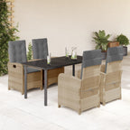 Juego de comedor para jardín 9 piezas textilene negro