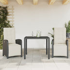 Juego de bistro de 3 piezas polipropileno y madera maciza beige