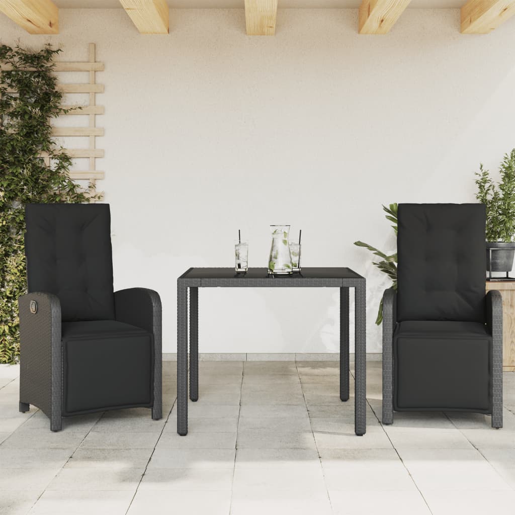 Juego de bistro de 3 piezas polipropileno y madera maciza beige