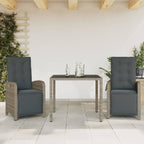 Juego de bistro de 3 piezas polipropileno y madera maciza beige