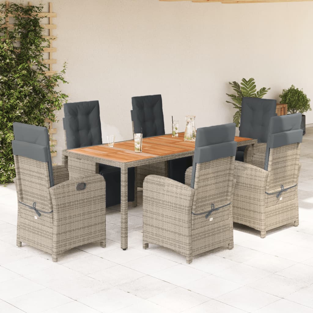 Juego de bistro de 3 piezas polipropileno y madera maciza beige