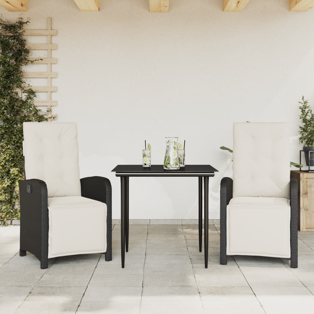 Juego de bistro de 3 piezas polipropileno y madera maciza beige