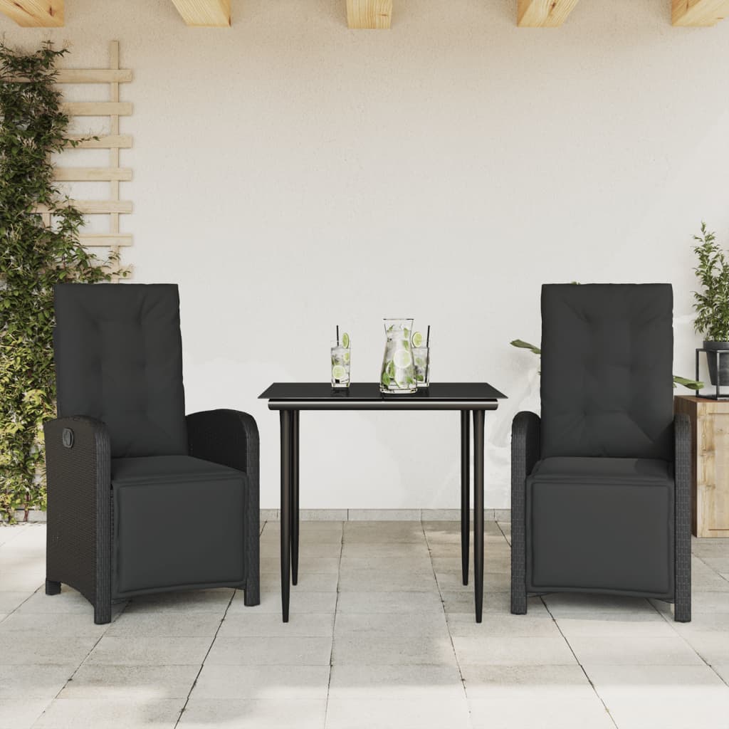 Juego de bistro de 3 piezas polipropileno y madera maciza beige