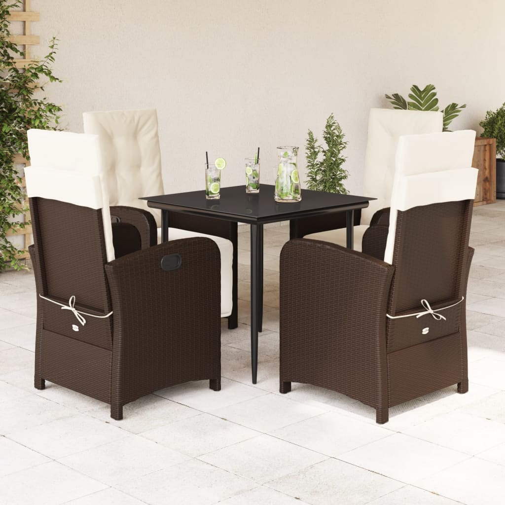 Juego de bistro de 3 piezas polipropileno y madera maciza beige