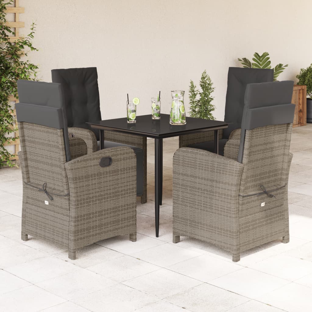 Juego de bistro de 3 piezas polipropileno y madera maciza beige
