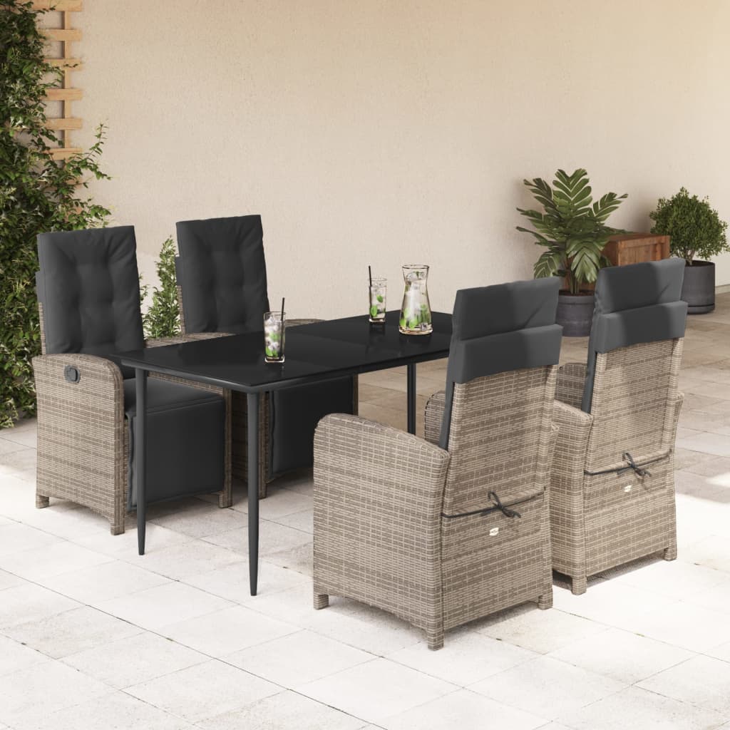 Juego de bistro de 3 piezas polipropileno y madera maciza beige