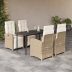 Juego de bistro de 3 piezas polipropileno y madera maciza beige