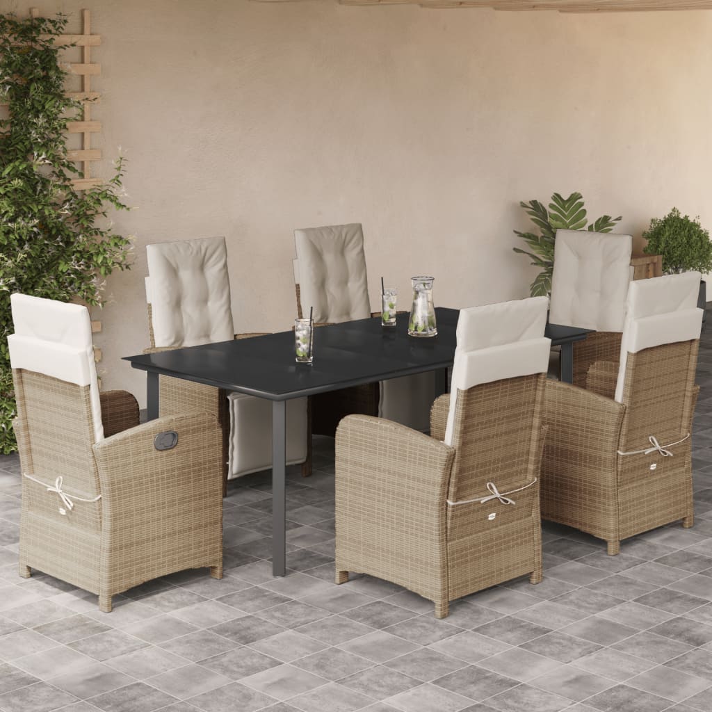 Juego de bistro de 3 piezas polipropileno y madera maciza beige