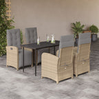 Juego de bistro de 3 piezas polipropileno y madera maciza beige