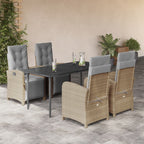 Juego de bistro de 3 piezas polipropileno y madera maciza beige