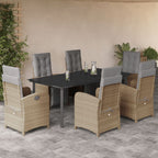 Juego de bistro de 3 piezas polipropileno y madera maciza beige