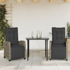 Juego de comedor para jardín 9 piezas textilene negro
