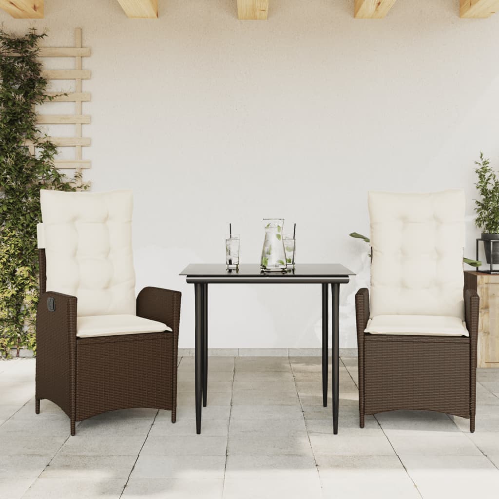 Juego de comedor para jardín 9 piezas textilene negro