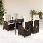 Juego de comedor para jardín 9 piezas textilene negro