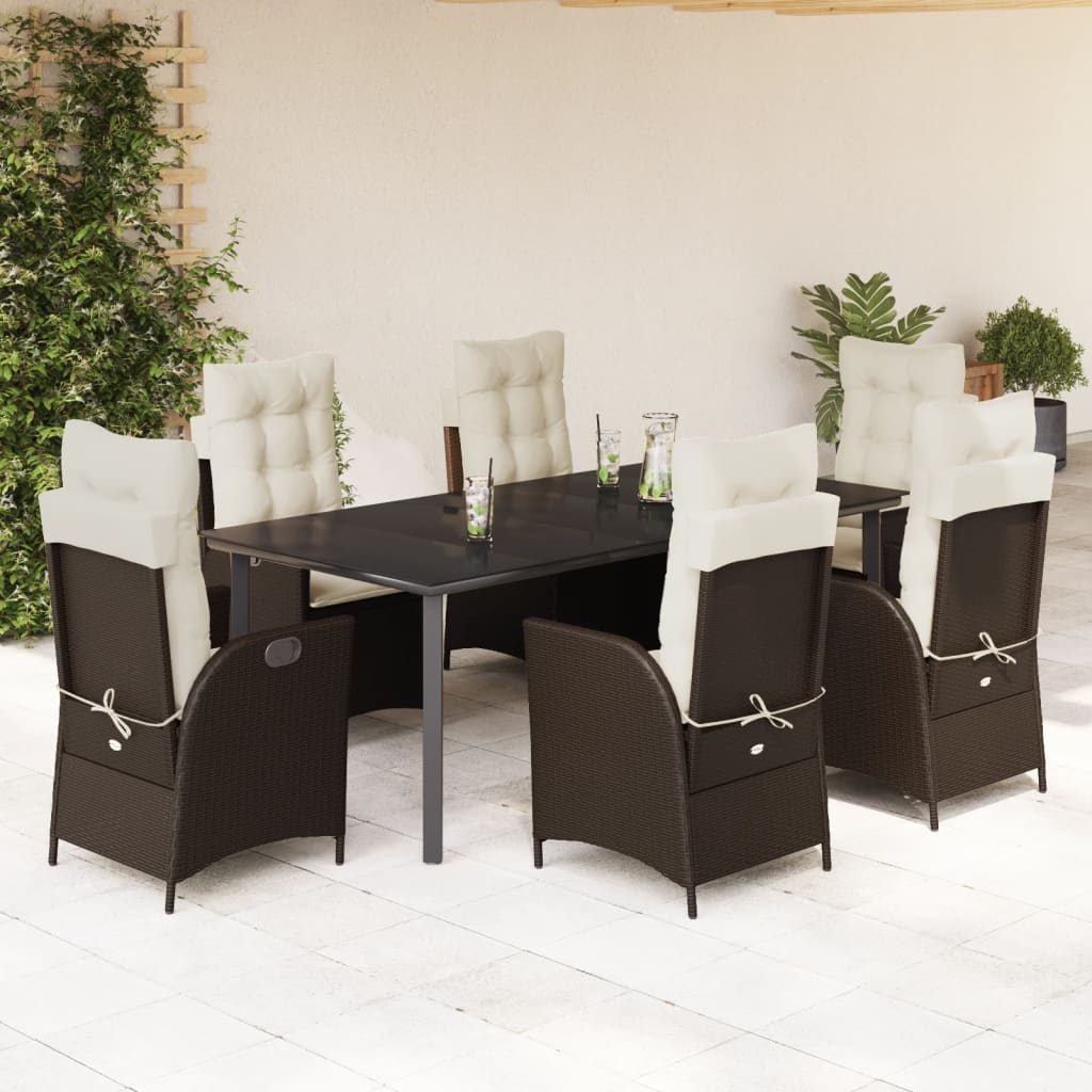 Juego de comedor para jardín 9 piezas textilene negro