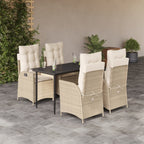 Juego de comedor para jardín 9 piezas textilene negro