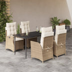 Juego de comedor para jardín 9 piezas textilene negro
