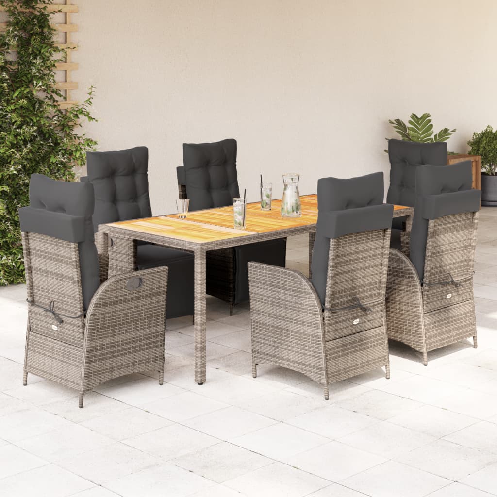 Juego de comedor para jardín 9 piezas textilene negro